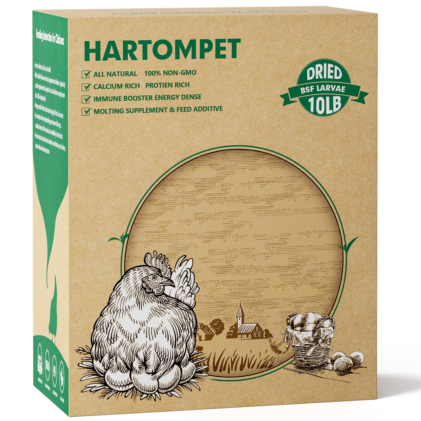 HARTOMPET Non-GMO Dried Black Soldier Fly Larvae | Top Grade BSF