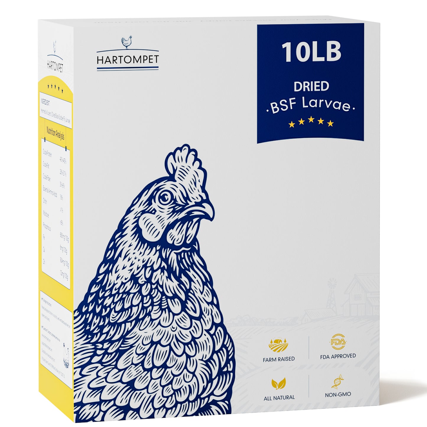 HARTOMPET Nutrient-Rich Dried Black Soldier Fly Larvae, 100% Natural, 85X More Calcium Than Mealworms