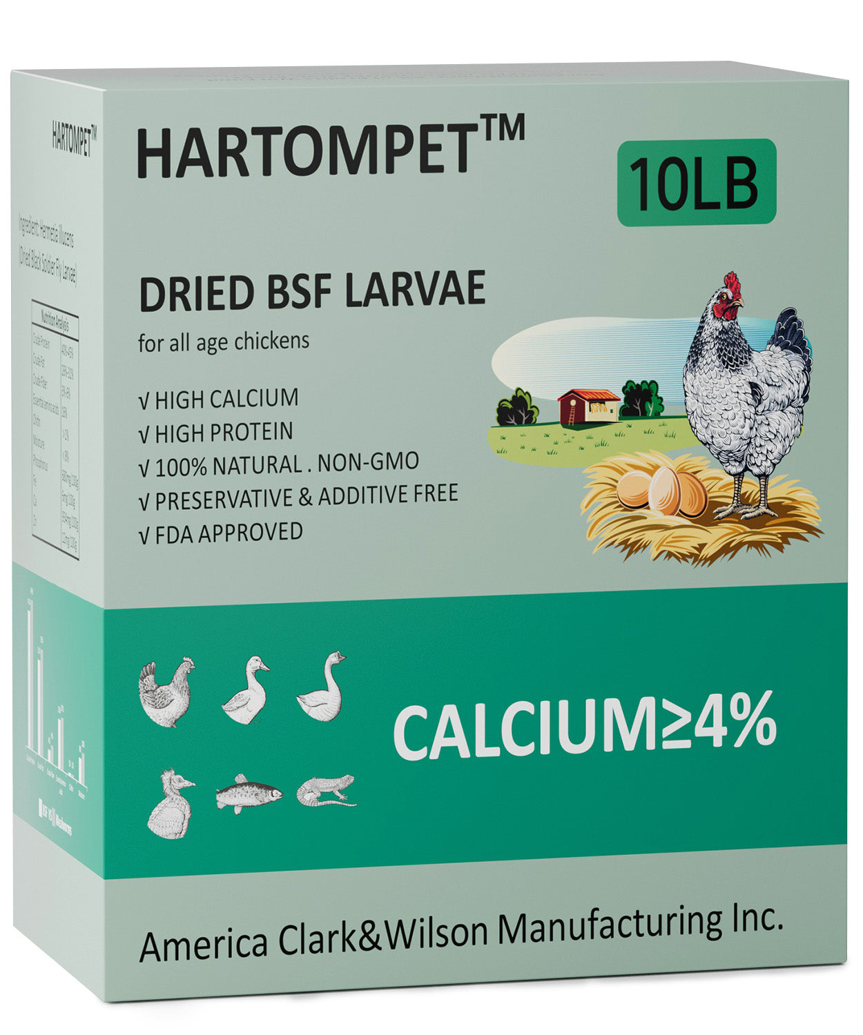 HARTOMPET Dried Black Soldier Fly Larvae - Non-GMO - All Natural