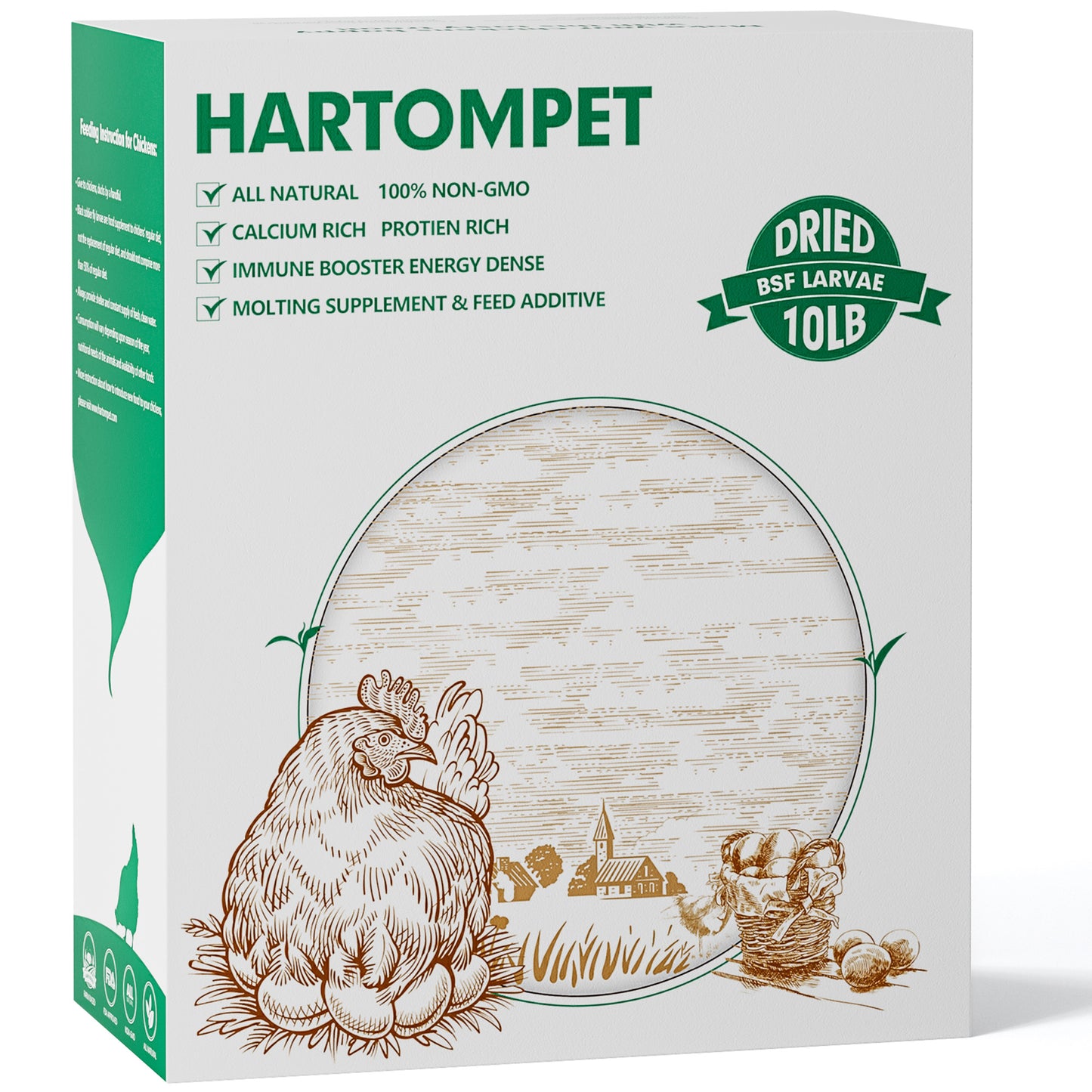 HARTOMPET Dried Black Soldier Fly Larvae - Non-GMO, 85X More Calcium Than Mealworms