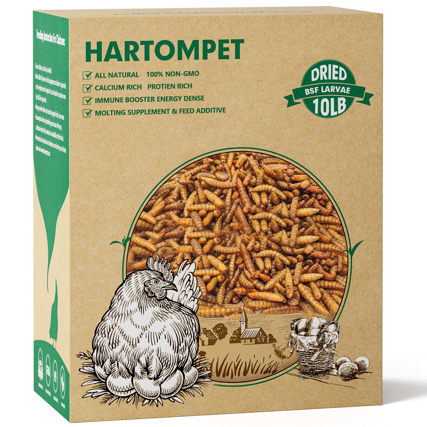 HARTOMPET Non-GMO Dried Black Soldier Fly Larvae | Top Grade BSF