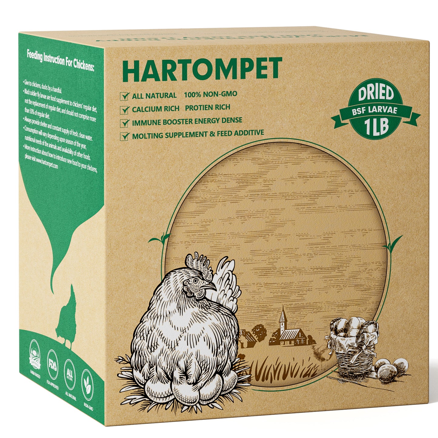 HARTOMPET Non-GMO Dried Black Soldier Fly Larvae | Top Grade BSF