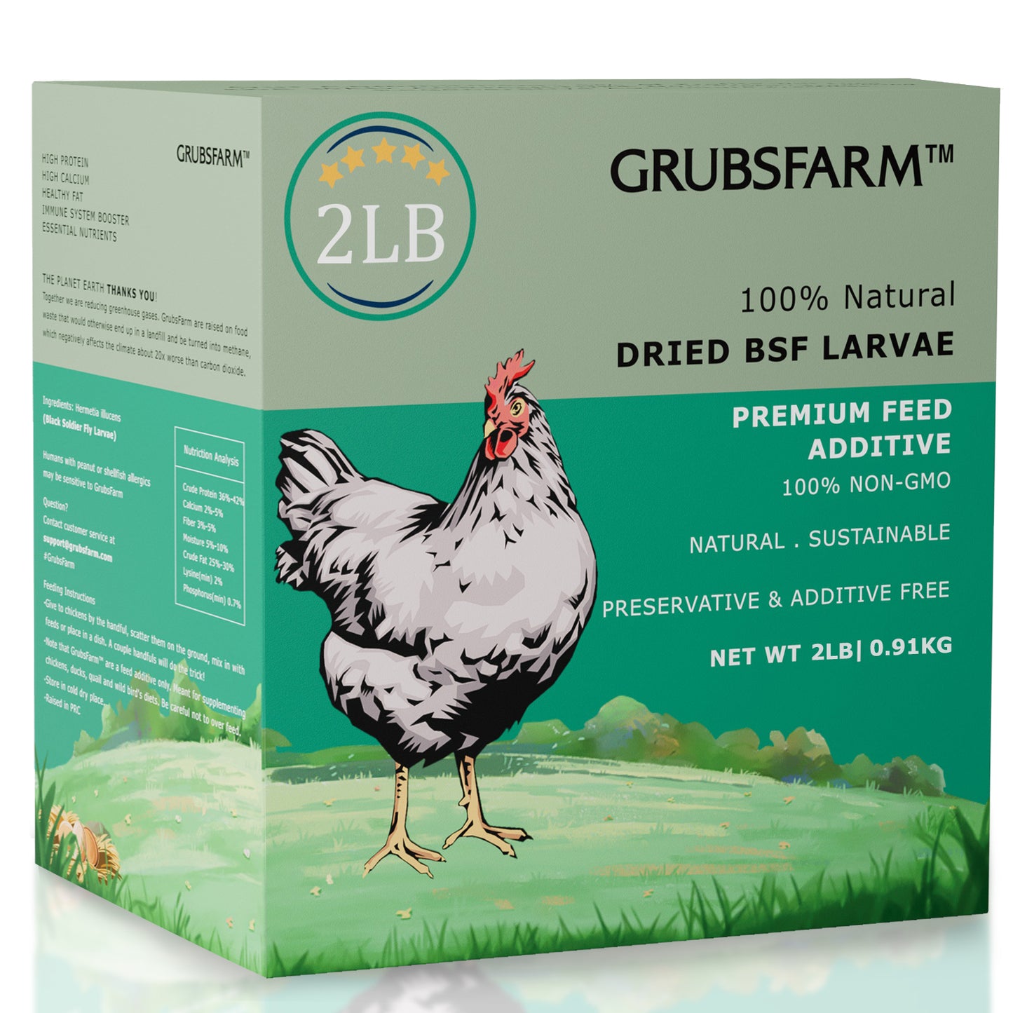 HARTOMPET Premium Dried Black Soldier Fly Larvae for Chickens - Superior to Mealworms - 85X More Calcium Than Meal Worms - Molting & Laying Hens Supplement - Non-GMO BSF Larvae Treats for Ducks