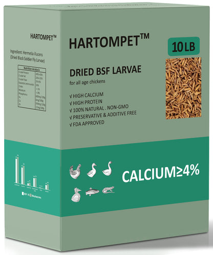 HARTOMPET Dried Black Soldier Fly Larvae - Non-GMO - All Natural