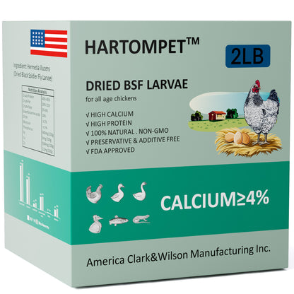 HARTOMPET Better Than Dried Mealworms for Chickens 10 lbs - 85X Calcium Than MealWorms - Non-GMO Chicken Feed Additive & Molting Supplement - black soldier fly larvae Treats for Hens, Ducks, Wild Bird