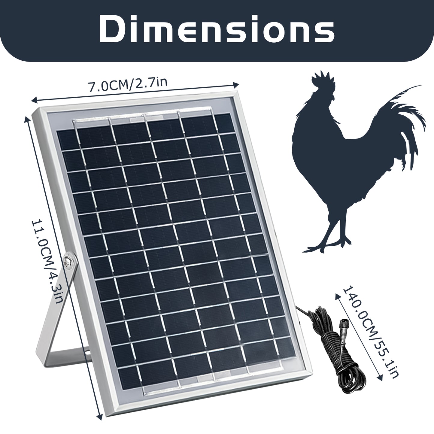 HARTOMPET Solar Panel Accessory Empower Coop with 6W 6V Charging - Easy Install, Durable Design and Efficient Energy, Harness Sustainable Power for Poultry Protection