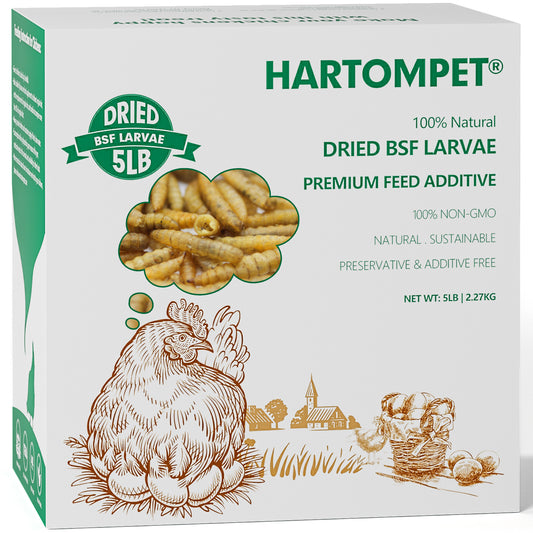 HARTOMPET Dried Black Soldier Fly Larvae - Non-GMO - All Natural