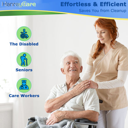 HanrayCare Commode Liners -  Disposable Bags for Commode Chairs & Bedpan, Leak-Proof & Universal Fit Portable Potty Liners – Simplify Cleanup for Seniors & Disabled