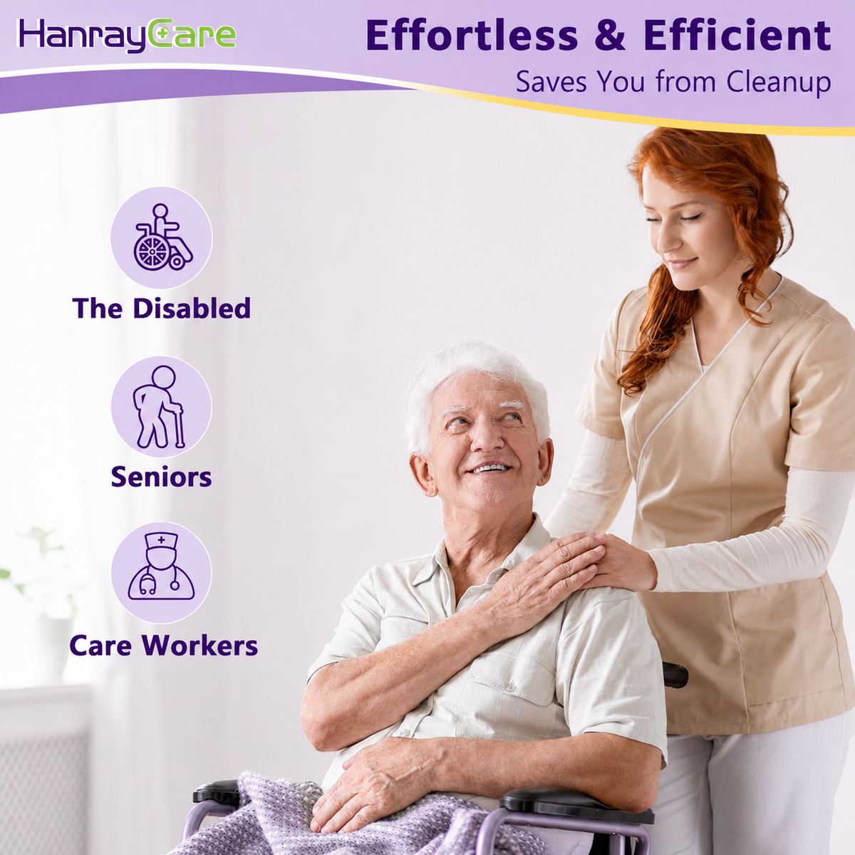 HanrayCare Commode Liners -  Disposable Bags for Commode Chairs & Bedpan, Leak-Proof & Universal Fit Portable Potty Liners – Simplify Cleanup for Seniors & Disabled