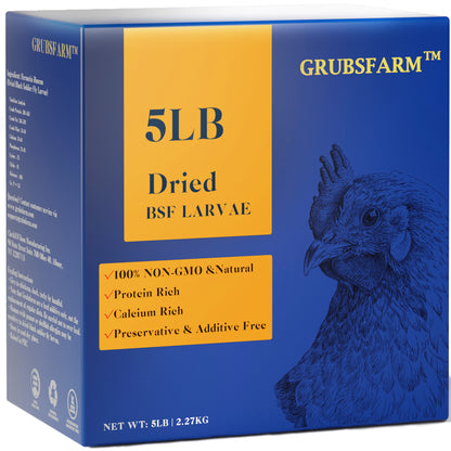 GRUBSFARM  Dried Black Soldier Fly Larvae - ALL Natural - Non-GMO - Molting Supplement
