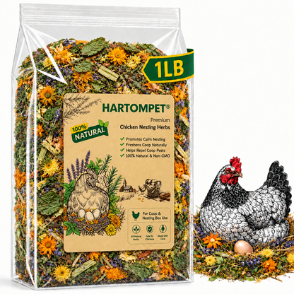 HARTOMPET Chicken Nesting Herbs, Aromatic Botanical Blend for Chicken Coop, Nesting Boxes, Coop Bedding, Dust Bath, Odor Control, Freshness&Coop Refresher, Poultry Enrichment for Backyard Hens
