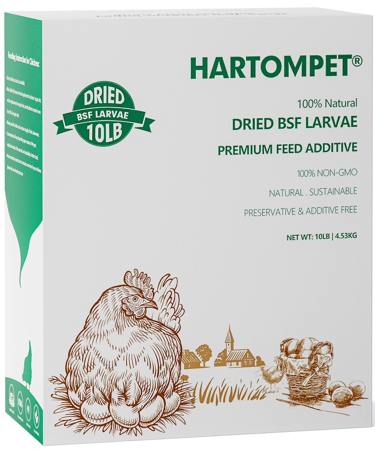 HARTOMPET Dried Black Soldier Fly Larvae - Non-GMO - All Natural