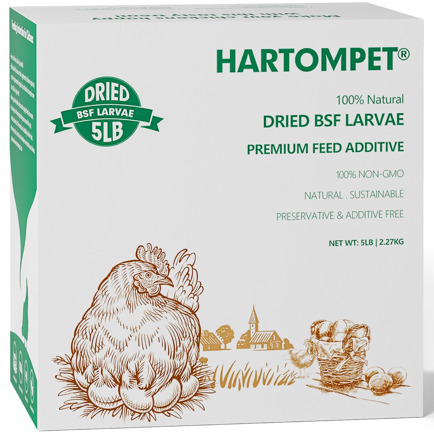 HARTOMPET Dried Black Soldier Fly Larvae - Non-GMO - All Natural