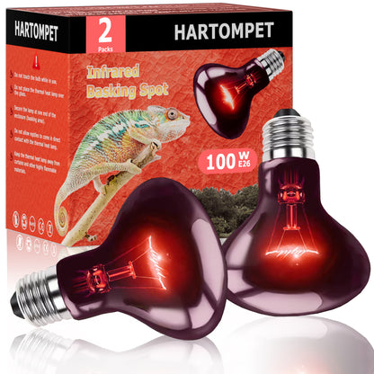 HARTOMPET Reptile Night Light Bulb - Simulated Moonlight & Purple Heat Lamp for Reptiles and Amphibians - Perfect UVA Basking Light for Bearded Dragons, Lizards and Aquatic Tanks