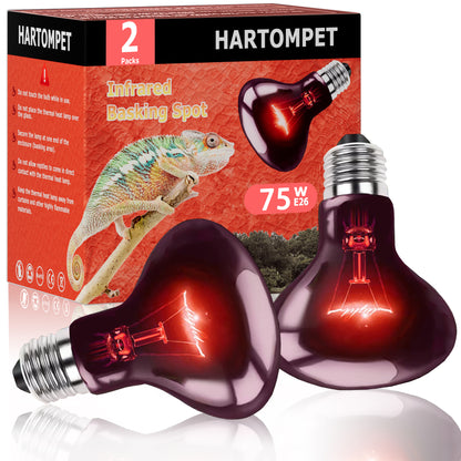 HARTOMPET Reptile Night Light Bulb - Simulated Moonlight & Purple Heat Lamp for Reptiles and Amphibians - Perfect UVA Basking Light for Bearded Dragons, Lizards and Aquatic Tanks