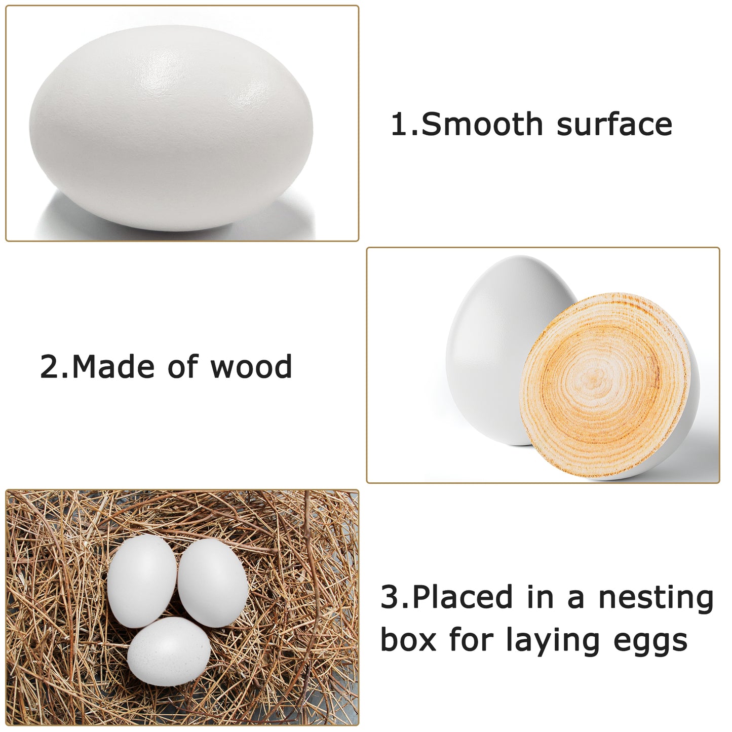 HARTOMPET Wooden Nesting Eggs for Guiding Nesting Behavior